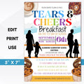 tears and cheers breakfast invitation editable template